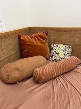 Antique Pink plush skinny Pillow